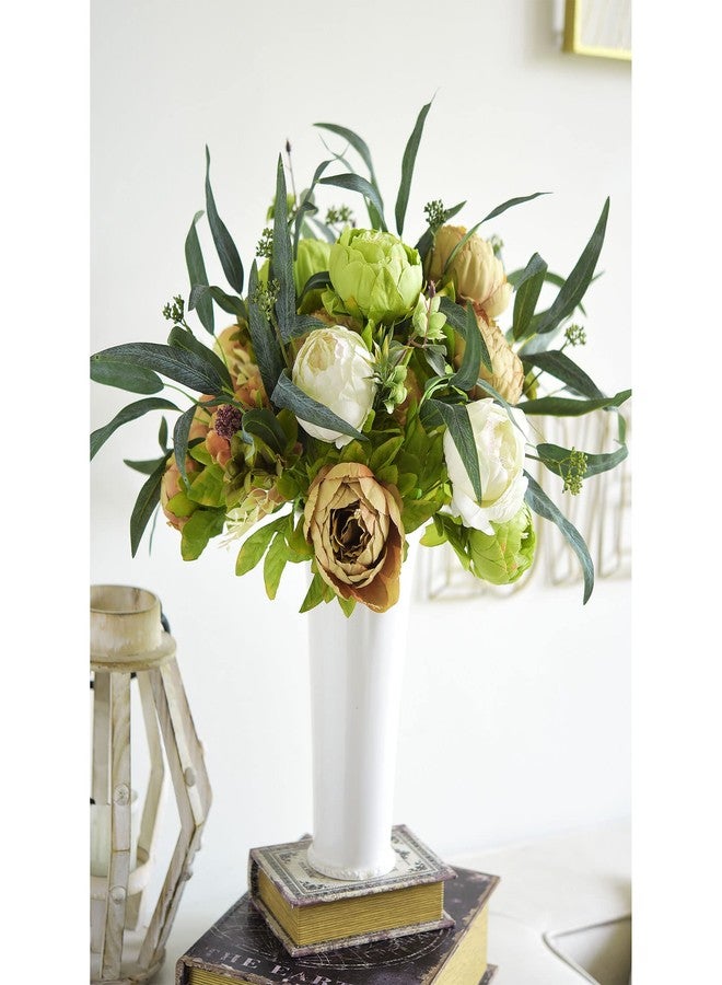 FiveSeasonStuff Vintage Artificial Peonies Silk Peony Flowers and Hydrangeas for Wedding Bridal Home Décor - Beautiful Floral Centerpiece Arrangement 2 Bouquets (Country Rustic Brown Beige Green Mix) - Image 5